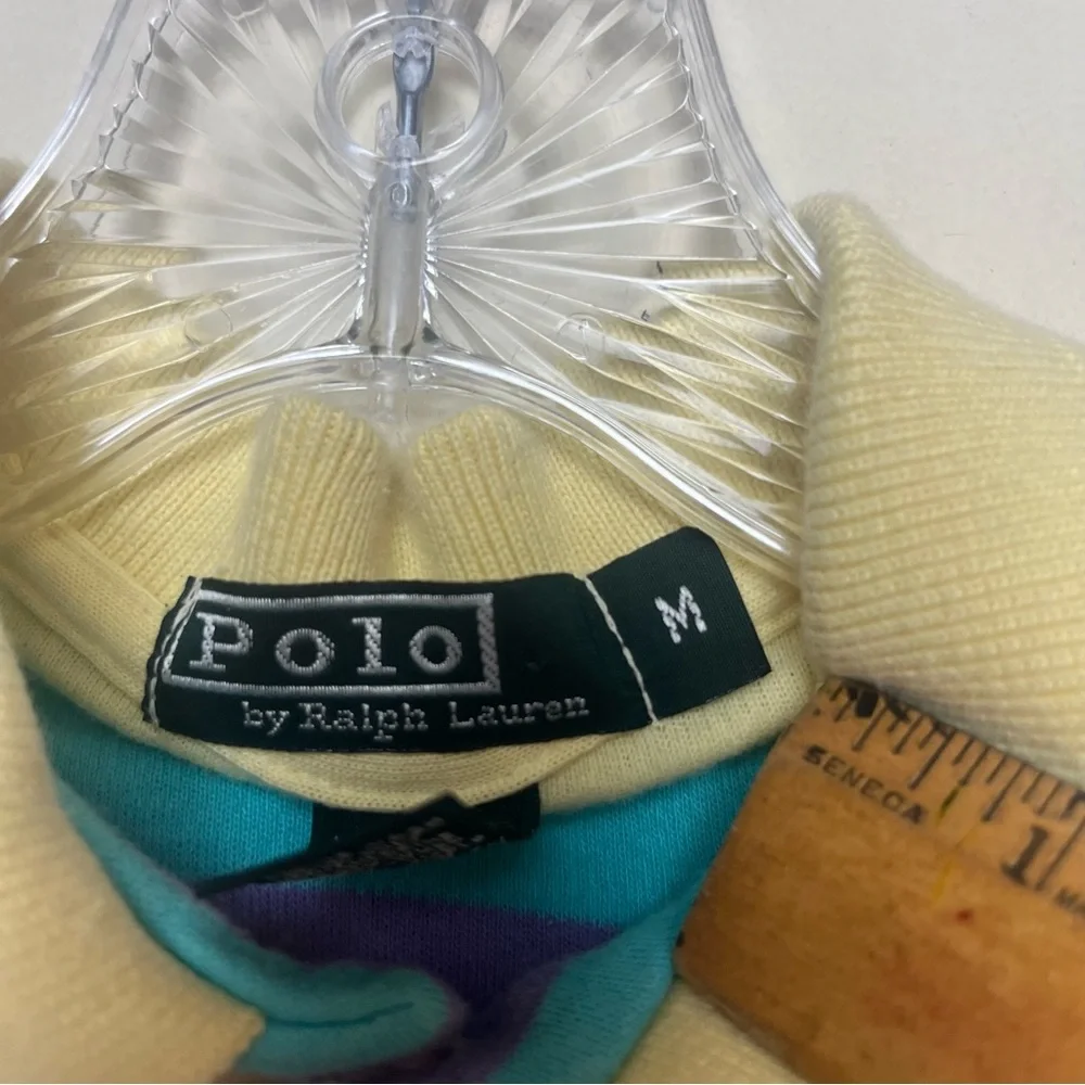 VTG Polo‎ By Ralph Lauren Shirt Youth Medium USA Cotton 80's Yellow Striped